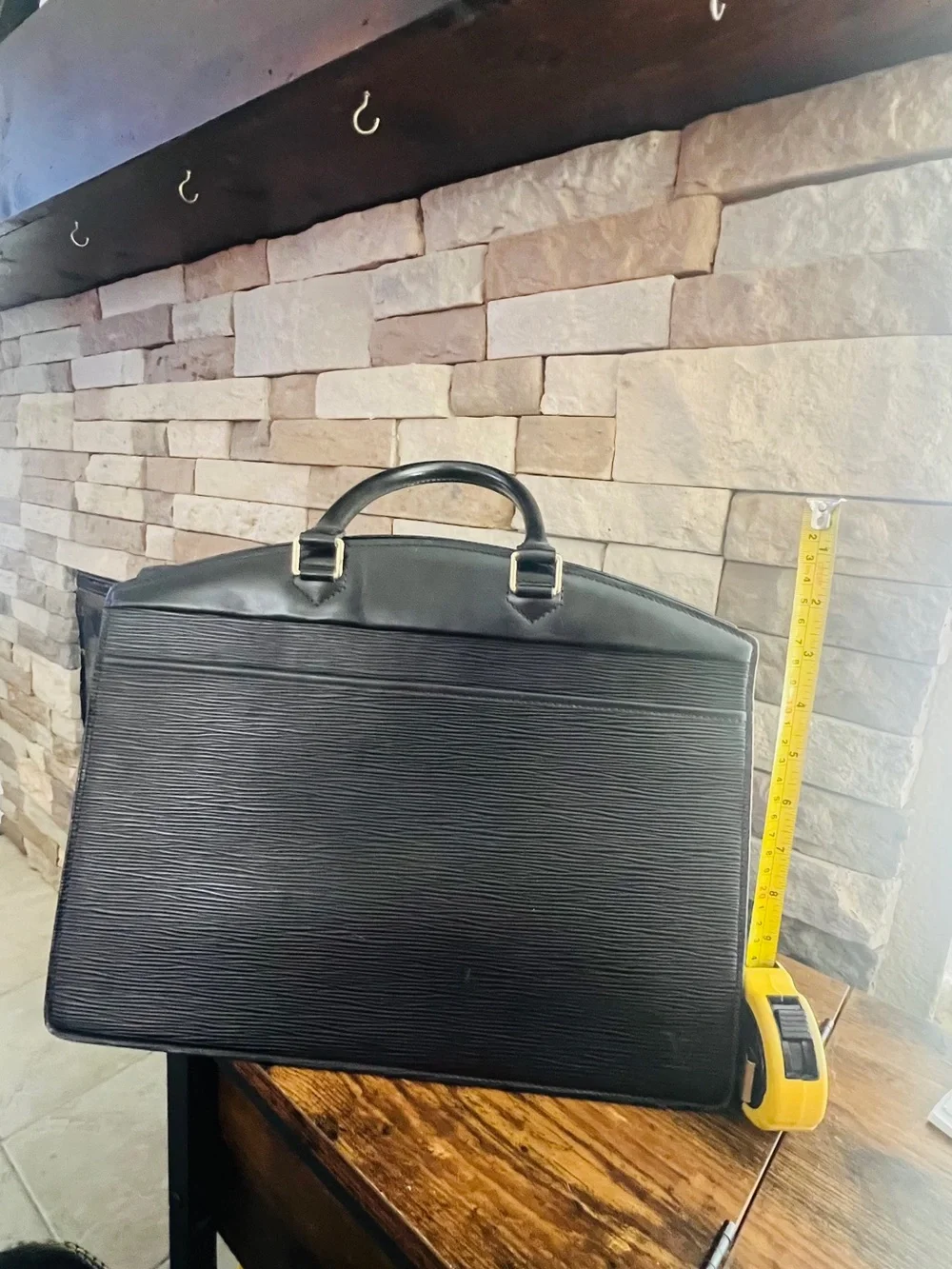 Vintage Louis Vuitton Epi Noir Porte DocVoyage Briefcase MadeFrance with Dusty